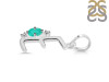 Green Onyx & White Topaz Alphabet E Pendant GRO-RDA-5.