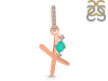 Green Onyx & White Topaz Alphabet X Pendant GRO-RDA-50.