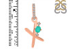 Green Onyx & White Topaz Alphabet X Pendant GRO-RDA-50.