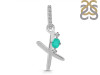 Green Onyx & White Topaz Alphabet X Pendant GRO-RDA-50.