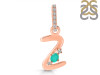 Green Onyx & White Topaz Alphabet Z Pendant GRO-RDA-52.