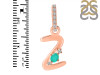 Green Onyx & White Topaz Alphabet Z Pendant GRO-RDA-52.