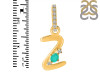 Green Onyx & White Topaz Alphabet Z Pendant GRO-RDA-52.