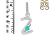 Green Onyx & White Topaz Alphabet Z Pendant GRO-RDA-52.