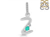 Green Onyx & White Topaz Alphabet Z Pendant GRO-RDA-52.