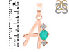 Green Onyx & White Topaz Alphabet A Pendant GRO-RDA-53.