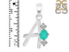 Green Onyx & White Topaz Alphabet A Pendant GRO-RDA-53.