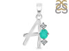 Green Onyx & White Topaz Alphabet A Pendant GRO-RDA-53.