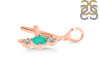 Green Onyx & White Topaz Alphabet A Pendant GRO-RDA-53.
