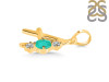 Green Onyx & White Topaz Alphabet A Pendant GRO-RDA-53.