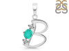 Green Onyx & White Topaz Alphabet B Pendant GRO-RDA-54.
