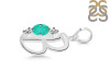 Green Onyx & White Topaz Alphabet B Pendant GRO-RDA-54.