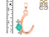 Green Onyx & White Topaz Alphabet C Pendant GRO-RDA-55.