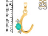 Green Onyx & White Topaz Alphabet C Pendant GRO-RDA-55.