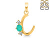 Green Onyx & White Topaz Alphabet C Pendant GRO-RDA-55.
