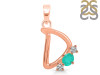 Green Onyx & White Topaz Alphabet D Pendant GRO-RDA-56.