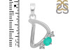 Green Onyx & White Topaz Alphabet D Pendant GRO-RDA-56.