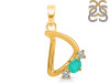 Green Onyx & White Topaz Alphabet D Pendant GRO-RDA-56.