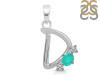 Green Onyx & White Topaz Alphabet D Pendant GRO-RDA-56.