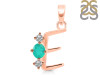 Green Onyx & White Topaz Alphabet E Pendant GRO-RDA-57.