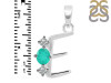 Green Onyx & White Topaz Alphabet E Pendant GRO-RDA-57.