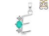 Green Onyx & White Topaz Alphabet E Pendant GRO-RDA-57.