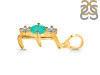 Green Onyx & White Topaz Alphabet E Pendant GRO-RDA-57.