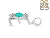 Green Onyx & White Topaz Alphabet E Pendant GRO-RDA-57.