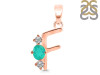 Green Onyx & White Topaz Alphabet F Pendant GRO-RDA-58.