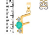 Green Onyx & White Topaz Alphabet F Pendant GRO-RDA-58.