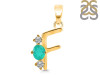 Green Onyx & White Topaz Alphabet F Pendant GRO-RDA-58.