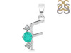 Green Onyx & White Topaz Alphabet F Pendant GRO-RDA-58.
