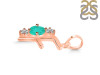 Green Onyx & White Topaz Alphabet F Pendant GRO-RDA-58.