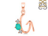Green Onyx & White Topaz Alphabet G Pendant GRO-RDA-59.