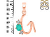Green Onyx & White Topaz Alphabet G Pendant GRO-RDA-59.