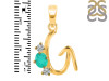 Green Onyx & White Topaz Alphabet G Pendant GRO-RDA-59.