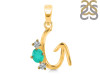 Green Onyx & White Topaz Alphabet G Pendant GRO-RDA-59.