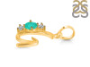 Green Onyx & White Topaz Alphabet G Pendant GRO-RDA-59.