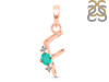 Green Onyx & White Topaz Alphabet F Pendant GRO-RDA-6.