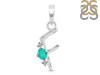 Green Onyx & White Topaz Alphabet F Pendant GRO-RDA-6.