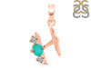 Green Onyx & White Topaz Alphabet H Pendant GRO-RDA-60.