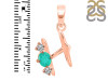 Green Onyx & White Topaz Alphabet H Pendant GRO-RDA-60.