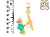 Green Onyx & White Topaz Alphabet H Pendant GRO-RDA-60.