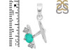 Green Onyx & White Topaz Alphabet H Pendant GRO-RDA-60.