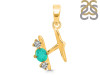 Green Onyx & White Topaz Alphabet H Pendant GRO-RDA-60.