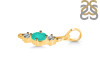 Green Onyx & White Topaz Alphabet I Pendant GRO-RDA-61.