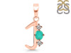 Green Onyx & White Topaz Alphabet J Pendant GRO-RDA-62.