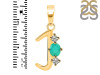 Green Onyx & White Topaz Alphabet J Pendant GRO-RDA-62.
