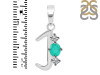 Green Onyx & White Topaz Alphabet J Pendant GRO-RDA-62.