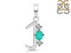 Green Onyx & White Topaz Alphabet J Pendant GRO-RDA-62.